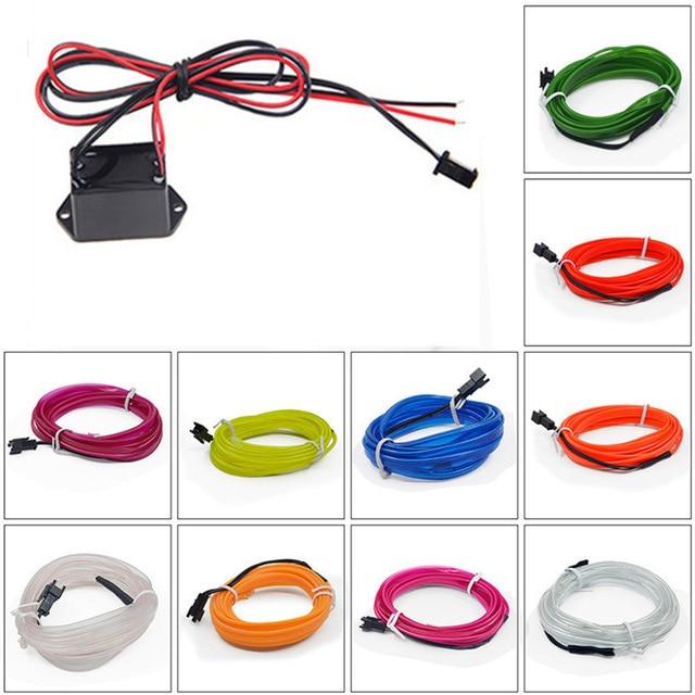 1M 3M 5M car EL Wire led strip Atmosphere light for DIY flexible AUTO interior Lamp Party decoration lights Neon strips 12V USB askddeal.com